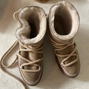 Inuikii Classic Mixed Leather Shearling Snow Boots size 36